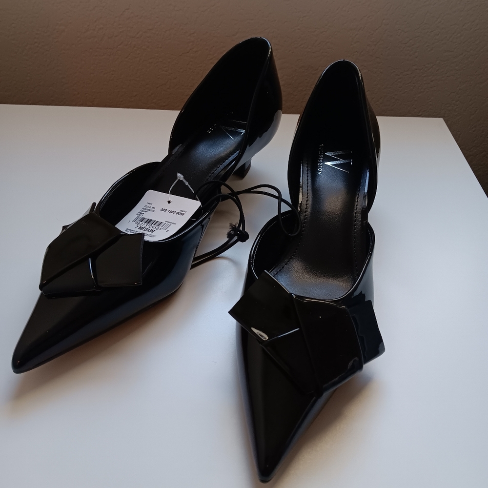 WORTHINGTON Black Kitten Heels with Bow